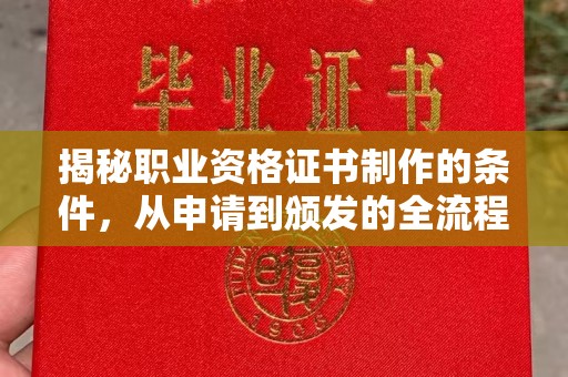 达川揭秘职业资格证书制作的条件，从申请到颁发的全流程解析