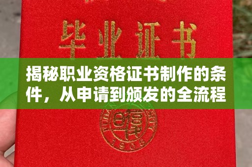 达川揭秘职业资格证书制作的条件，从申请到颁发的全流程解析
