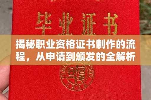 达川揭秘职业资格证书制作的流程，从申请到颁发的全解析
