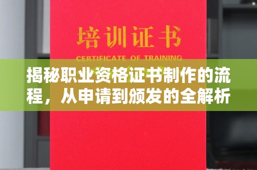 达川揭秘职业资格证书制作的流程，从申请到颁发的全解析