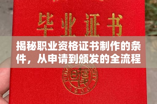 达川揭秘职业资格证书制作的条件，从申请到颁发的全流程解析