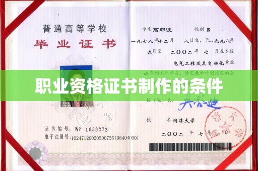 达川职业资格证书制作的条件